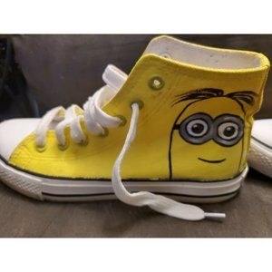 ZJXF BVFIS MINIONS HIGH TOPS YOUTH 37 WOMENS 6 MENS 5.5